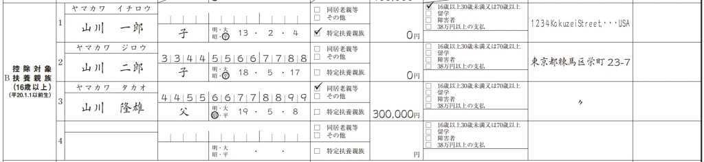 3. 控除対象扶養親族